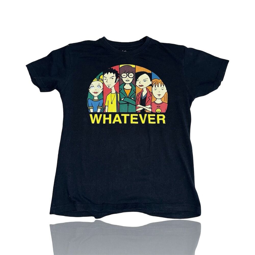 Vintage Inspired Daria "Whatever" Graphic T-Shirt Black Unisex M Short Sleeve